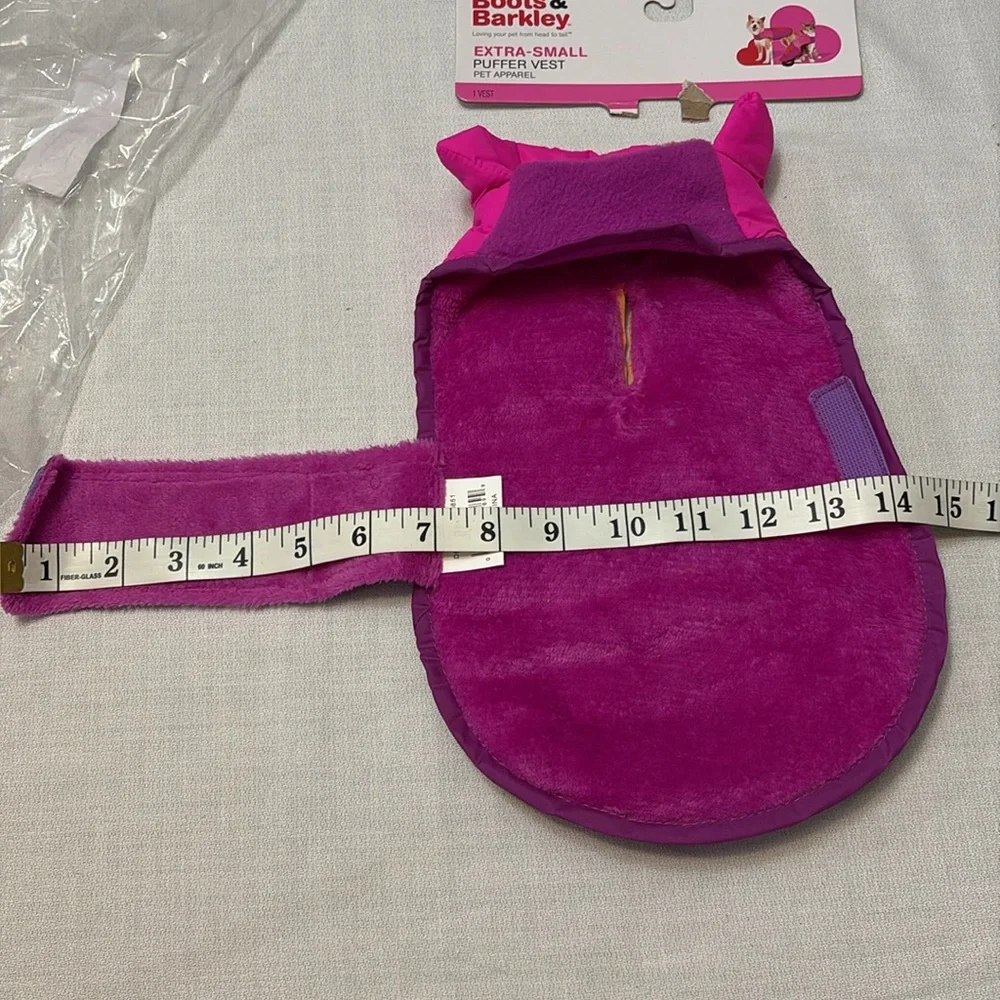 Boots & Barkley Dog Quilted Puffer Jacket Size XS Pink & Purple Colorblock 10 LB